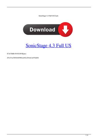 Sony sonicstage 4.3 full installer download